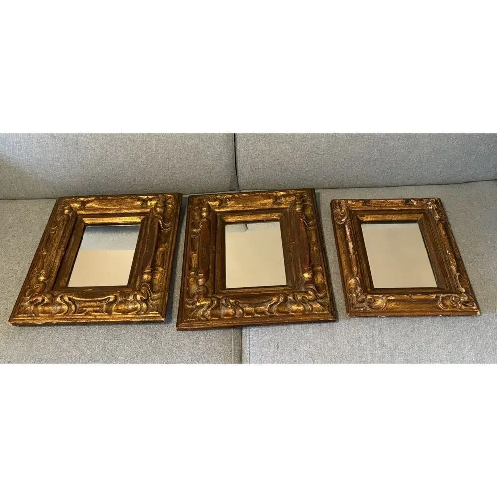Vintage La Barge Mirrors (2) Wooden 13 X 11 Small Space Home Decor Gallery Wall